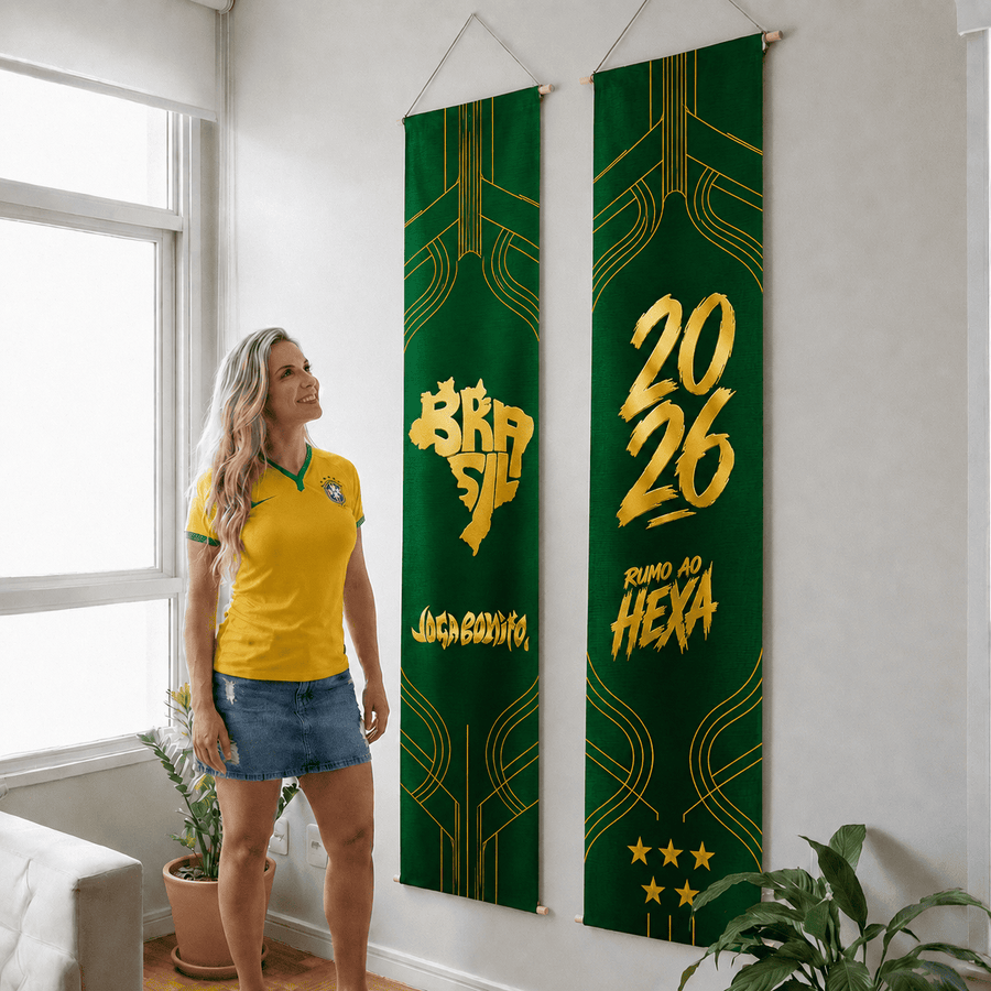 Kit 2 Faixas Brasil com pessoa para escala de tamanho